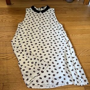 White Collared Dress with Flowers